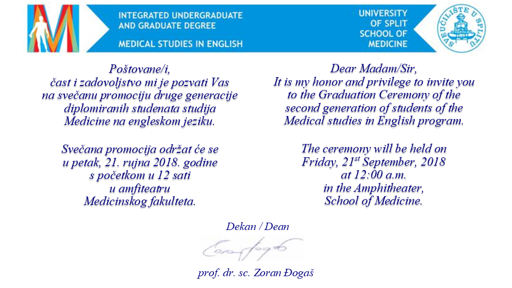 Graduation Ceremony - Medical studies in English program